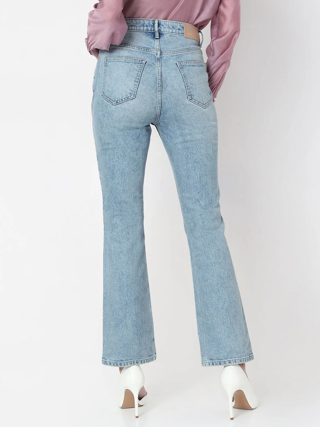 Light Blue High Rise Bootcut Jeans - Image 4
