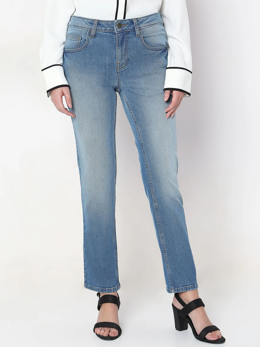 Light Blue Straight Fit Jeans - Image 2