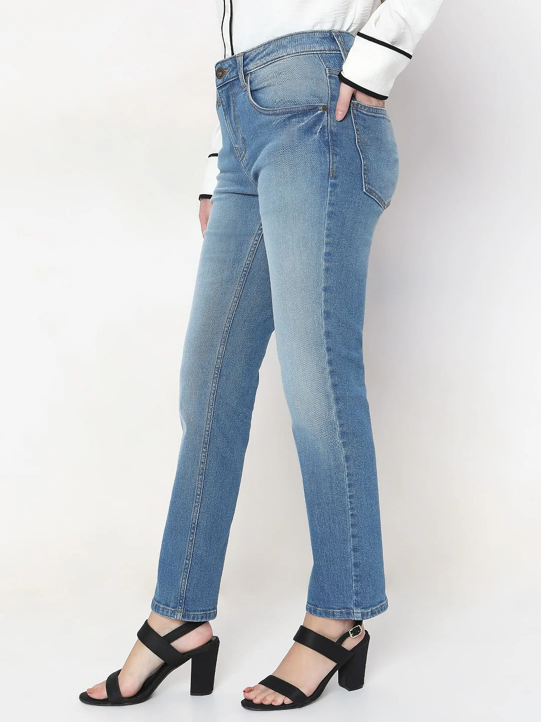 Light Blue Straight Fit Jeans - Image 3