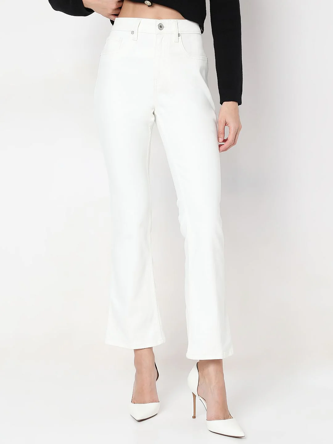 White Bootcut Jeans - Image 2