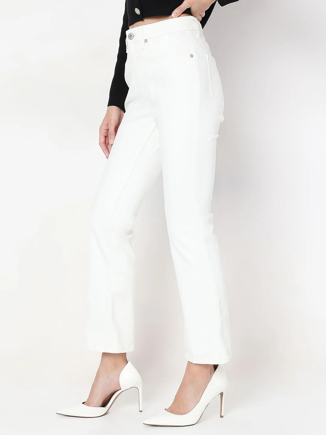 White Bootcut Jeans - Image 3