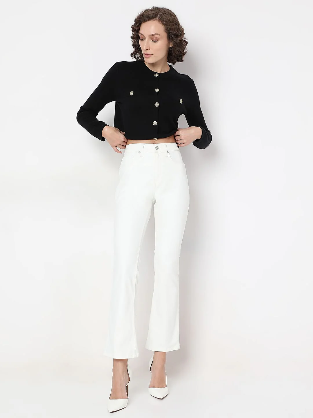 White Bootcut Jeans - Image 5