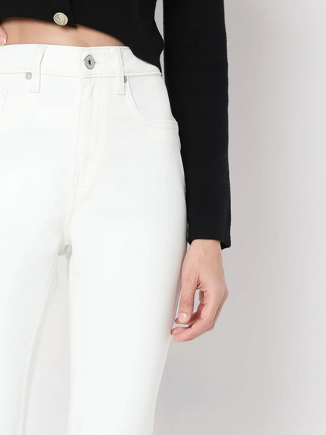 White Bootcut Jeans - Image 6