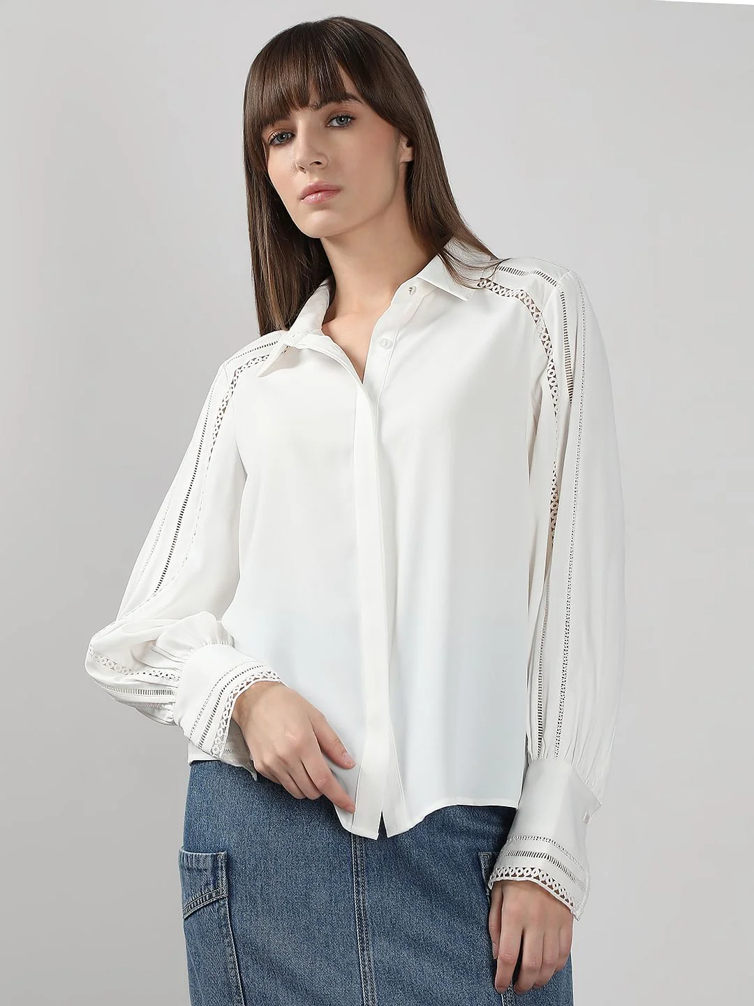 White Full Sleeves Shirt - Image 2