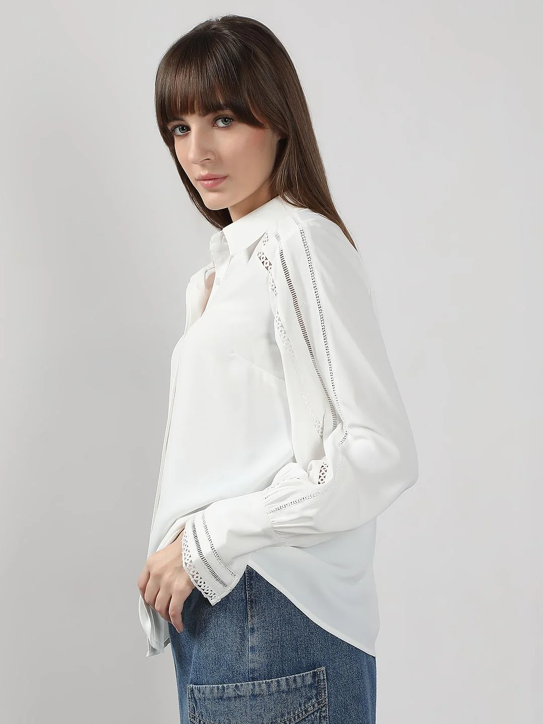 White Full Sleeves Shirt - Image 3