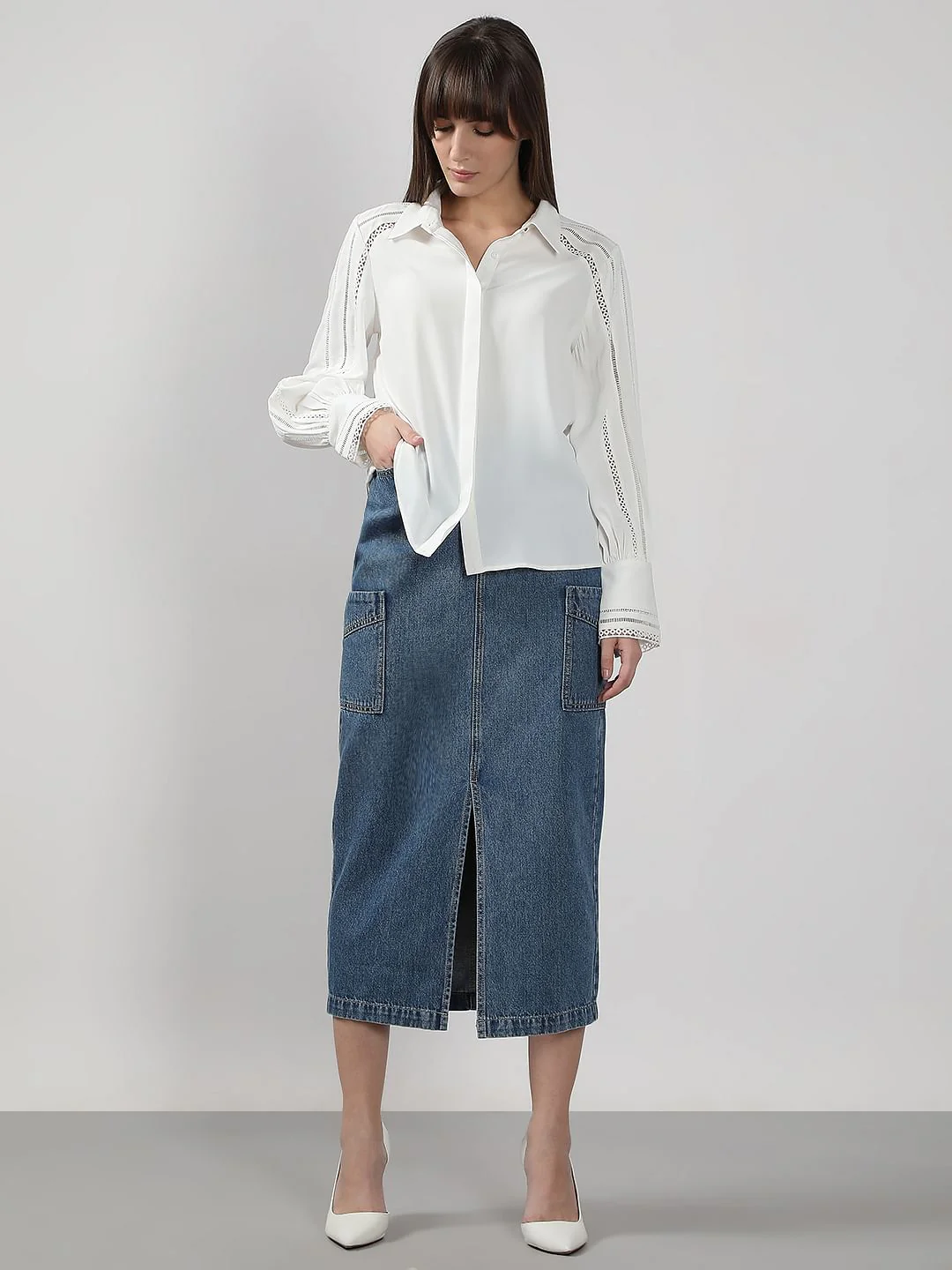 White Full Sleeves Shirt - Image 5