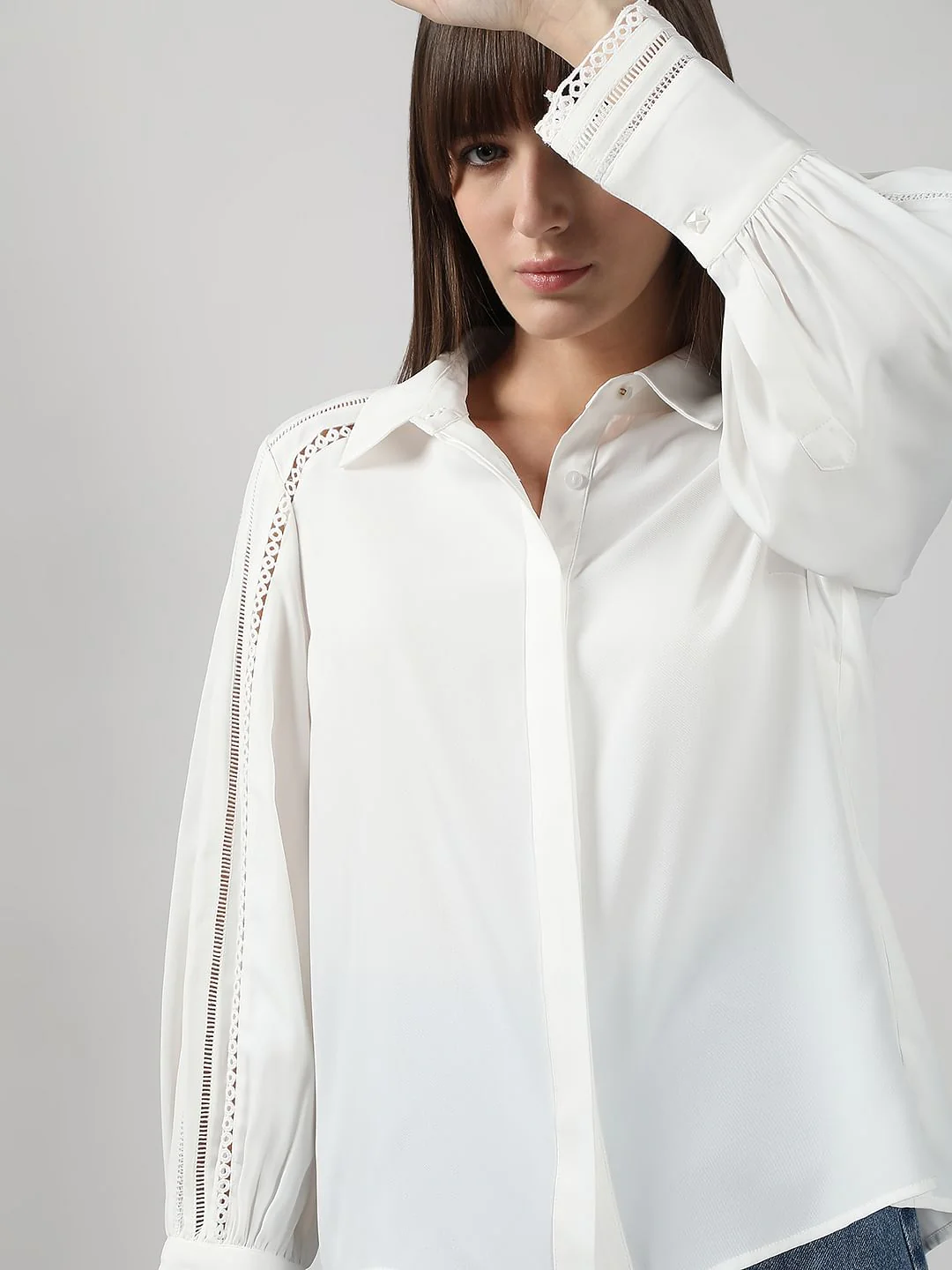 White Full Sleeves Shirt - Image 6