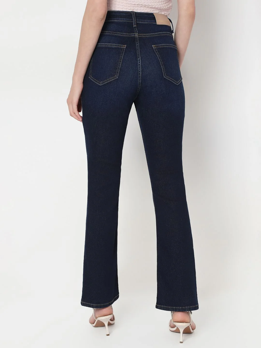 Dark Blue High Rise Bootcut Jeans - Image 4