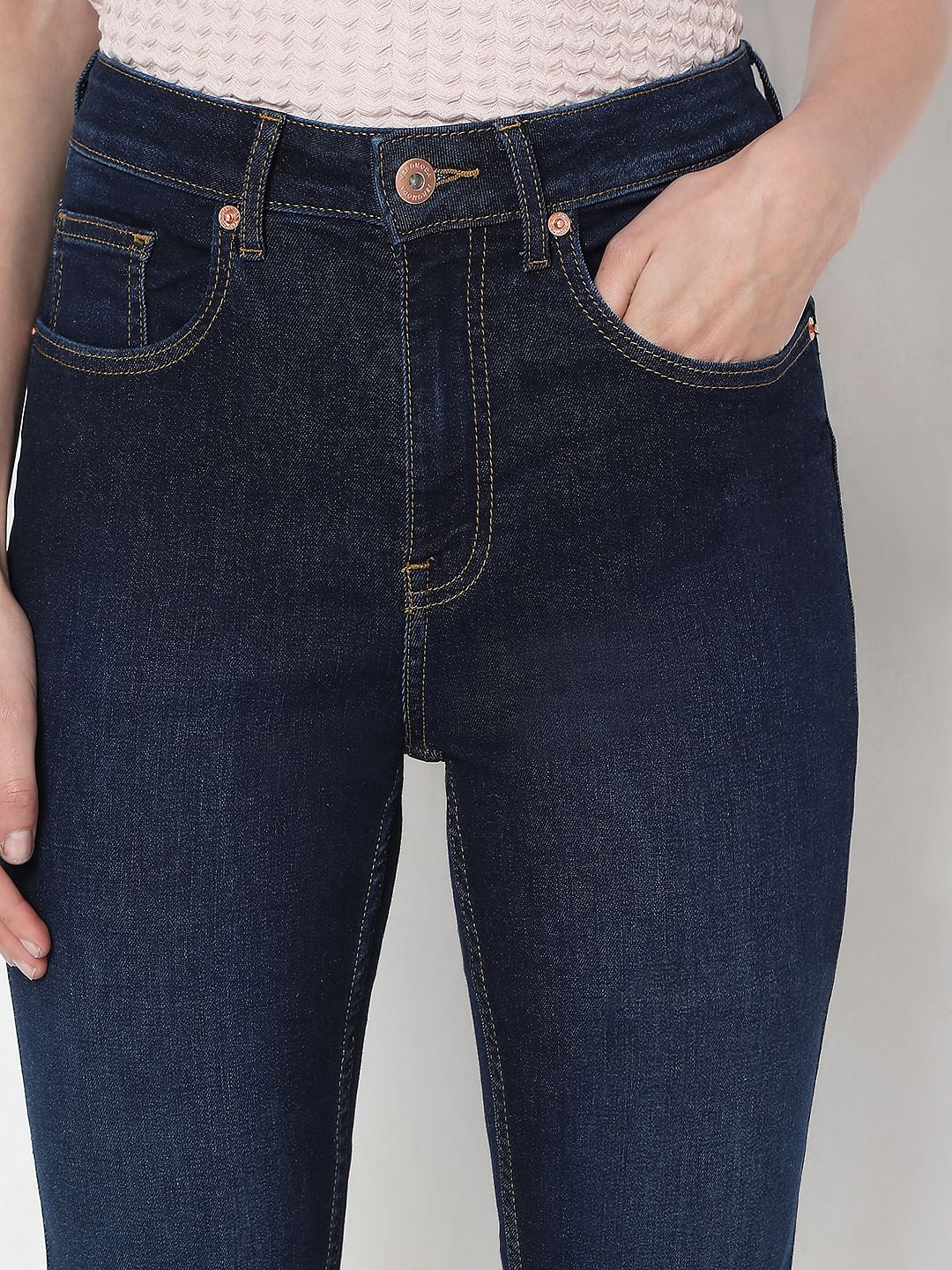 Dark Blue High Rise Bootcut Jeans - Image 6