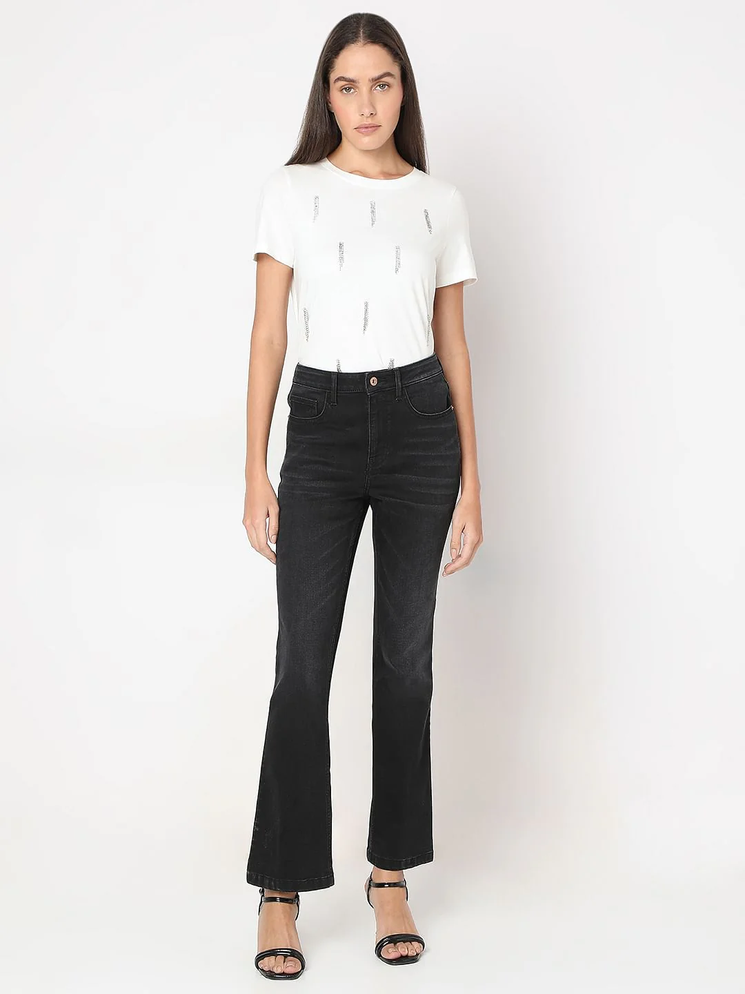 Black High Rise Bootcut Jeans - Image 5