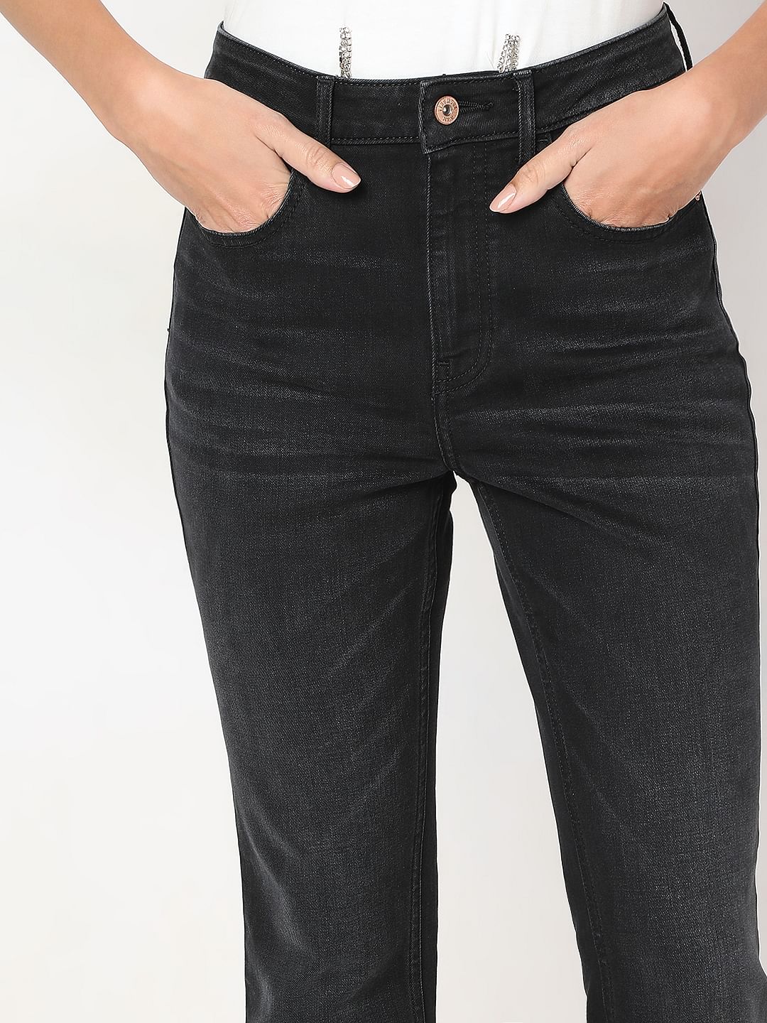 Black High Rise Bootcut Jeans - Image 6
