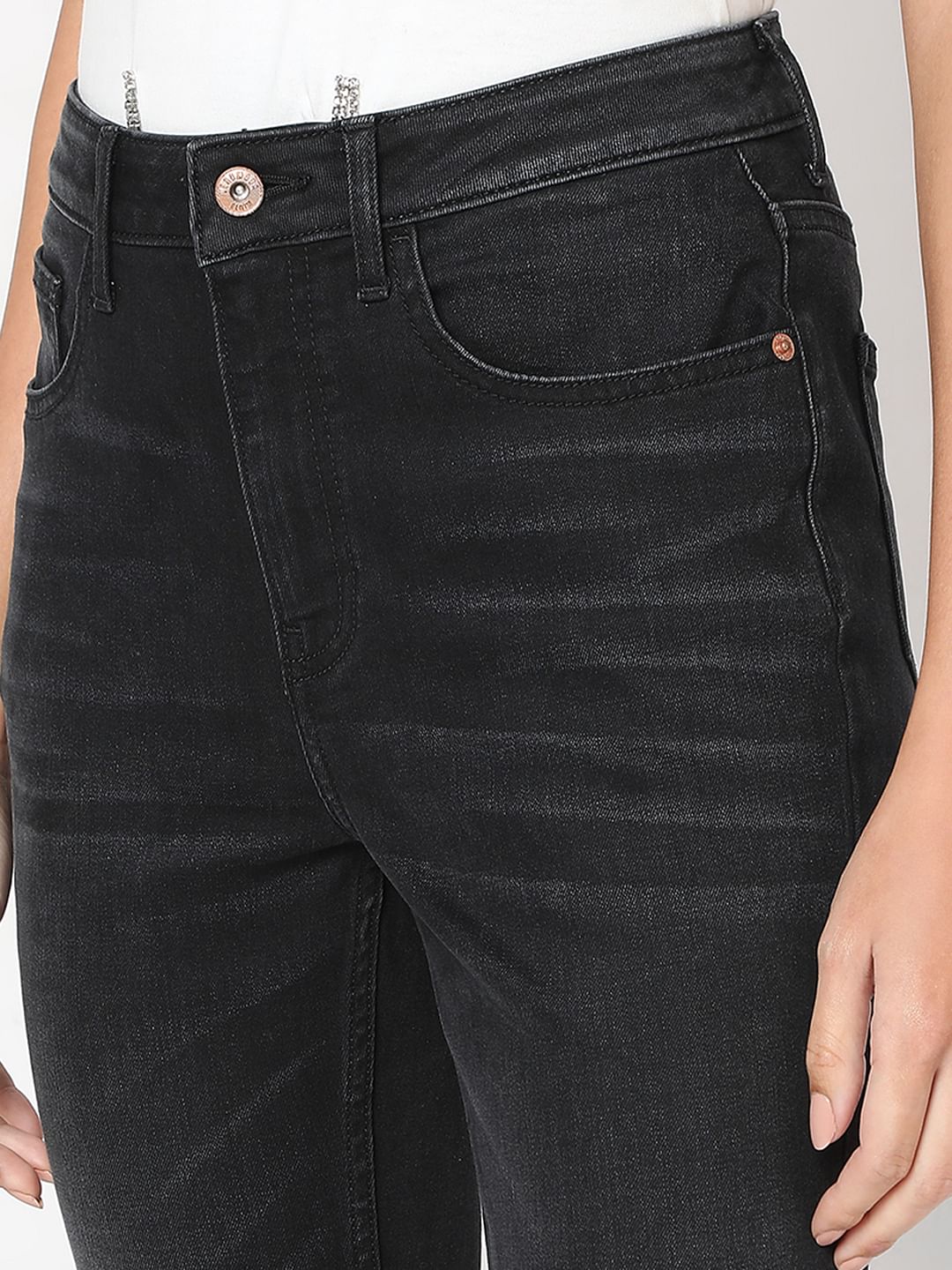 Black High Rise Bootcut Jeans - Image 8