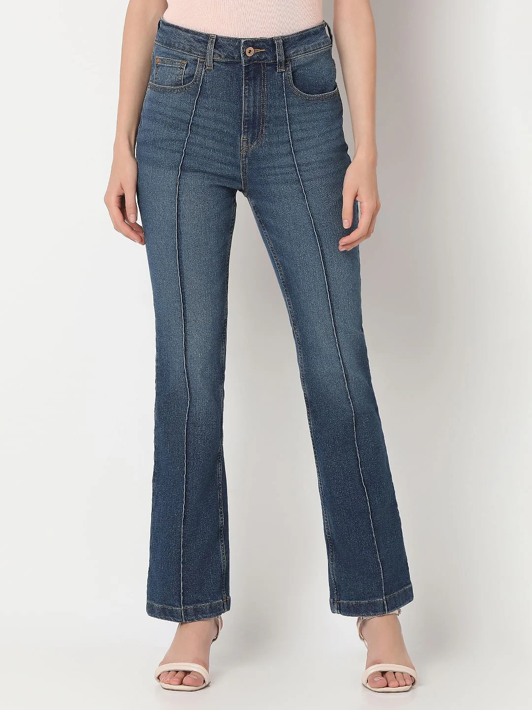 Dark Blue Bootcut Jeans - Image 2