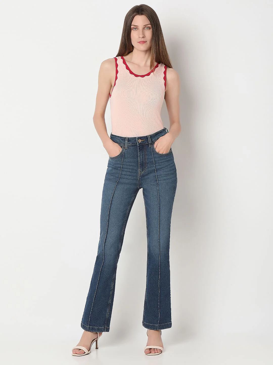 Dark Blue Bootcut Jeans - Image 5