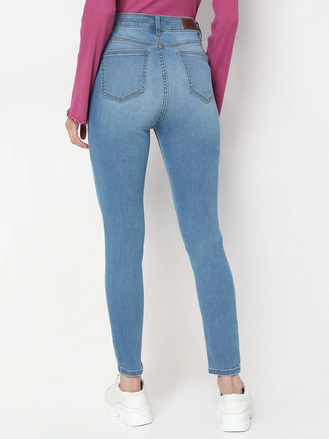 Light Blue High Rise Skinny Jeans - Image 4