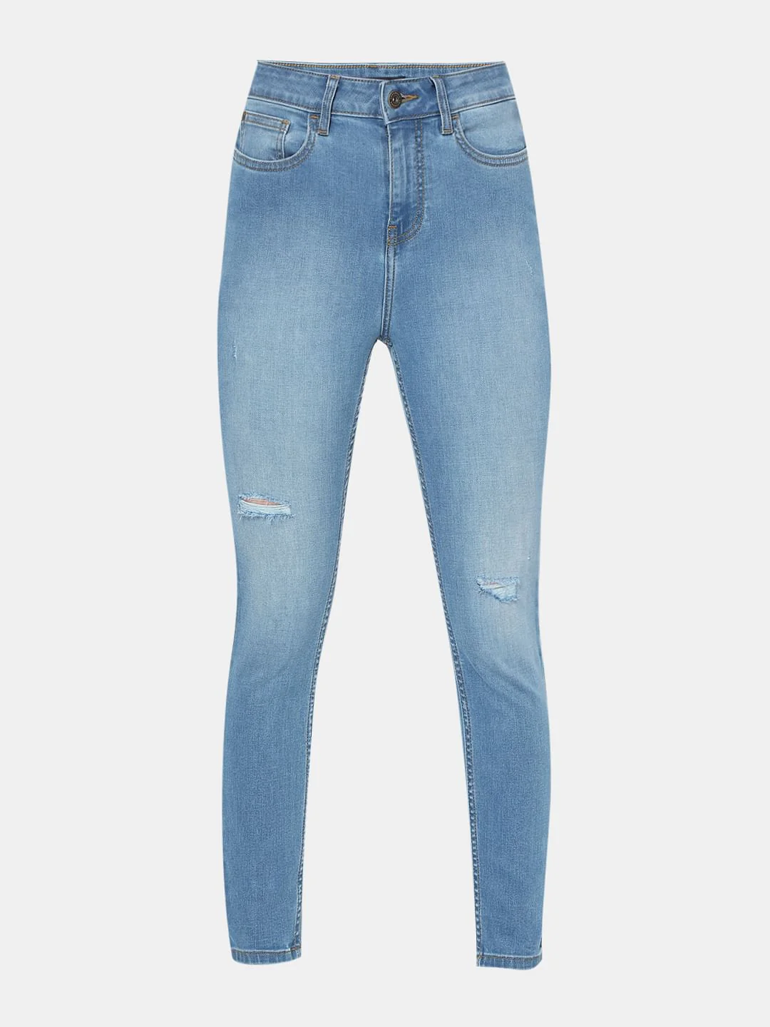 Light Blue High Rise Skinny Jeans - Image 7