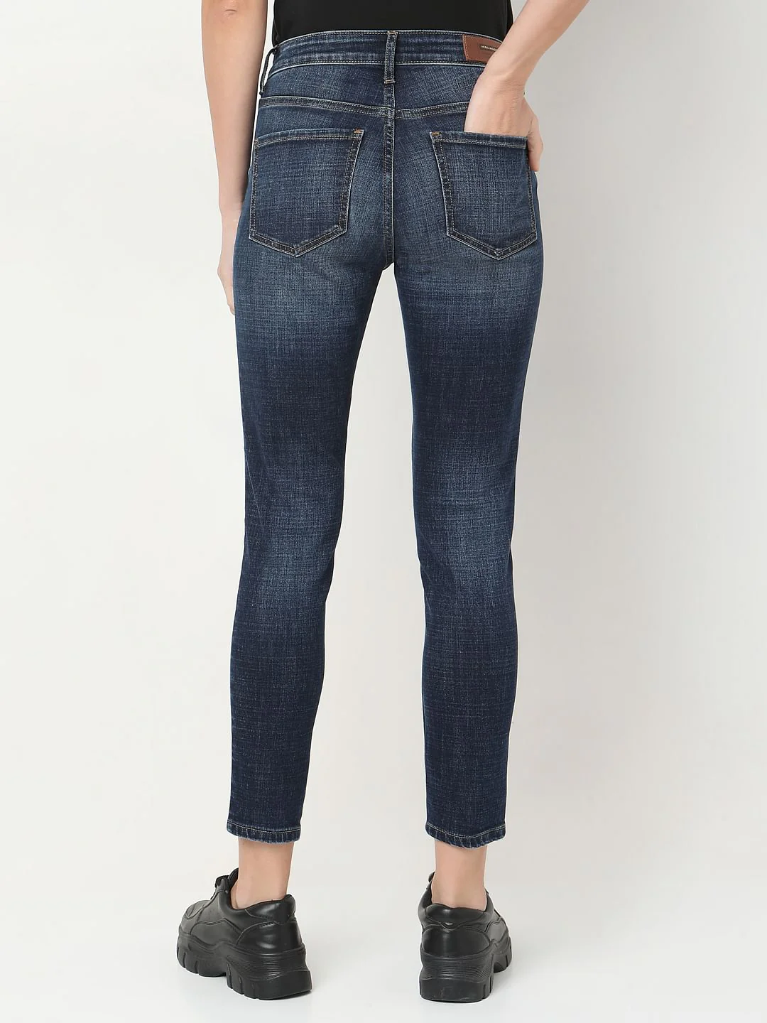 Dark Blue Skinny Fit Jeans - Image 4