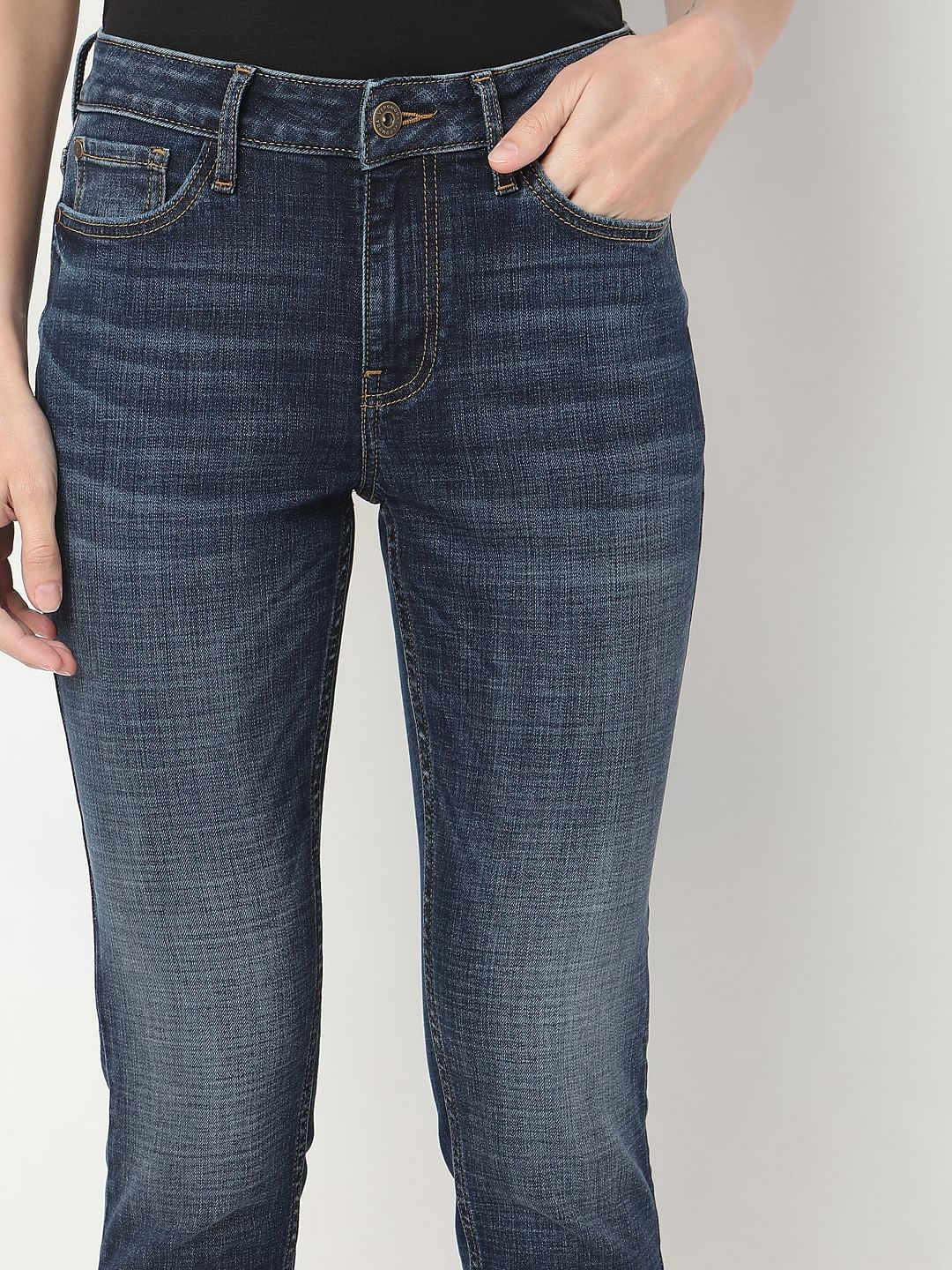 Dark Blue Skinny Fit Jeans - Image 6