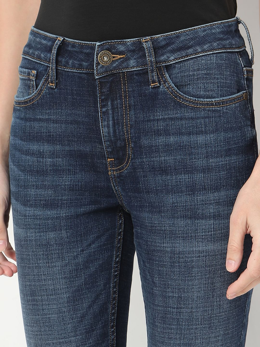 Dark Blue Skinny Fit Jeans - Image 8
