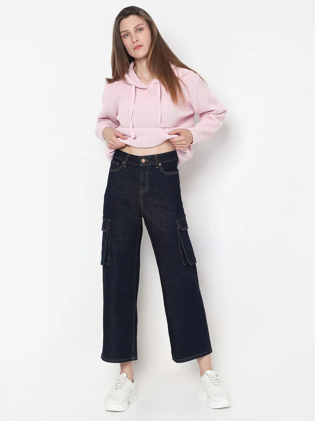 Dark Blue Wide-Leg Jeans - Image 5