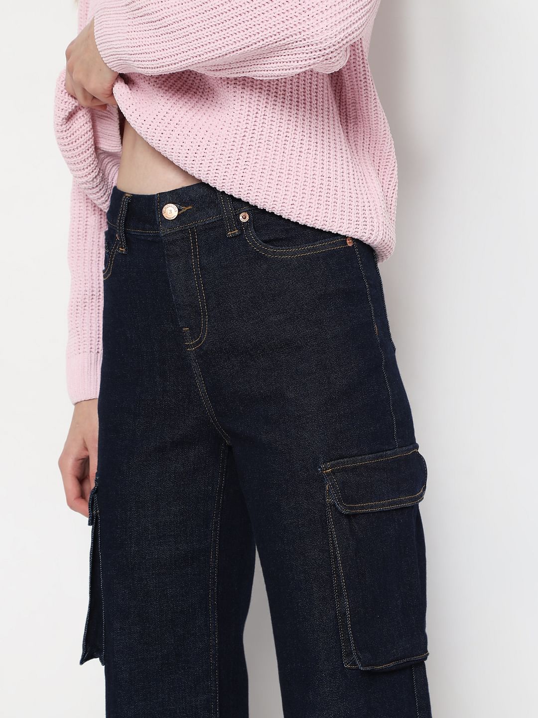 Dark Blue Wide-Leg Jeans - Image 6
