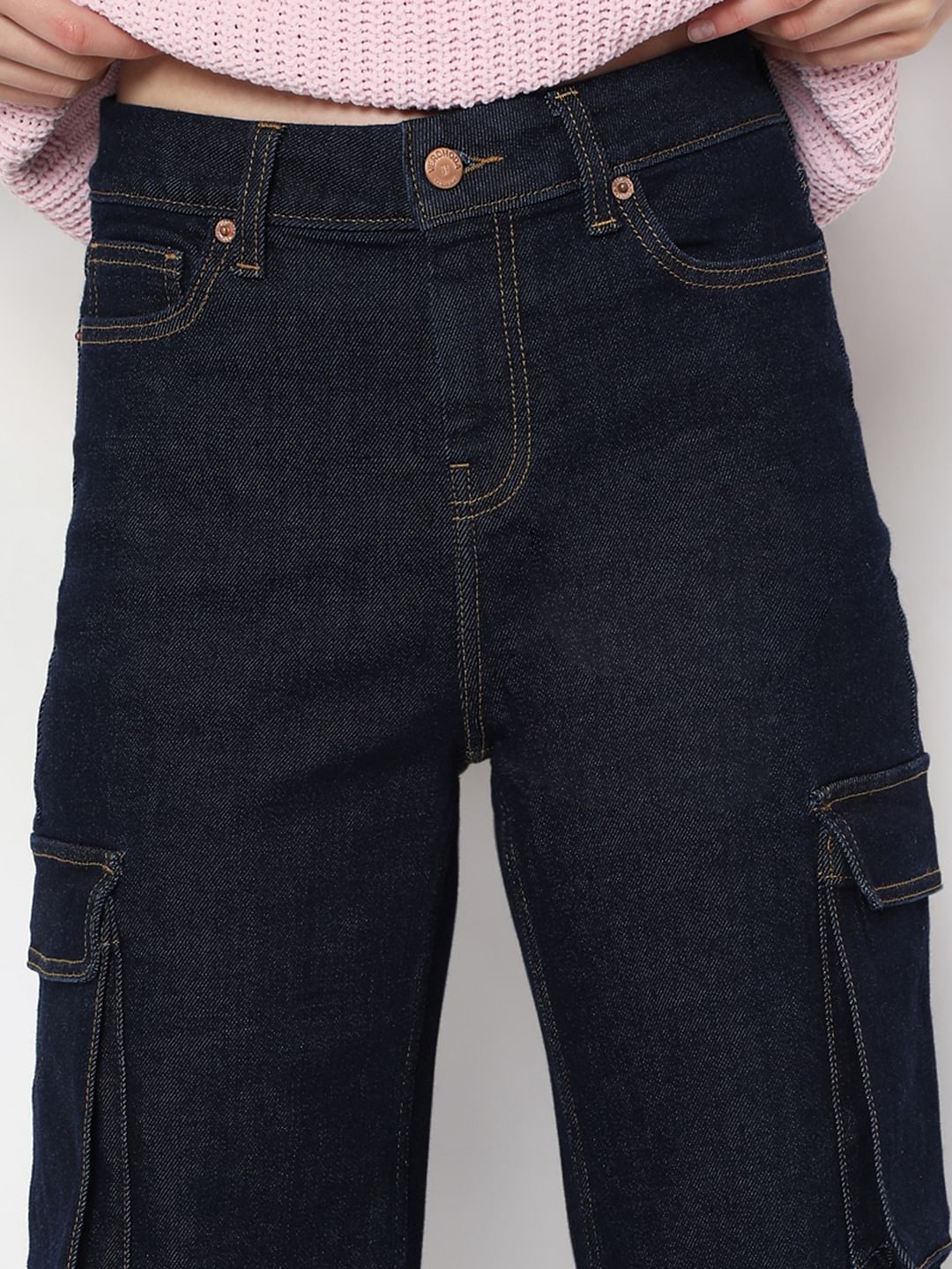 Dark Blue Wide-Leg Jeans - Image 8