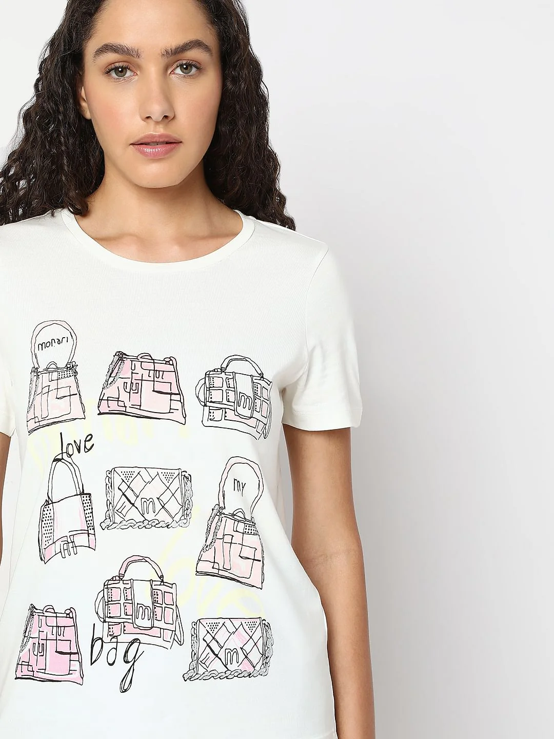 White Graphic Print Cotton T-Shirt - Image 6