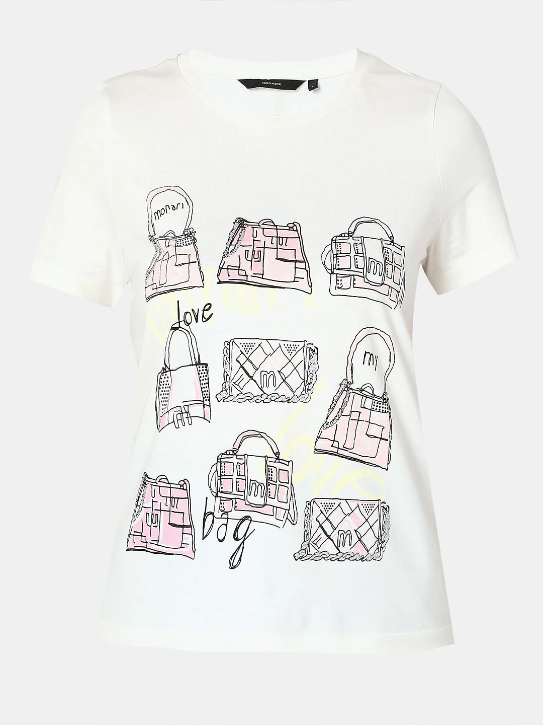 White Graphic Print Cotton T-Shirt - Image 7