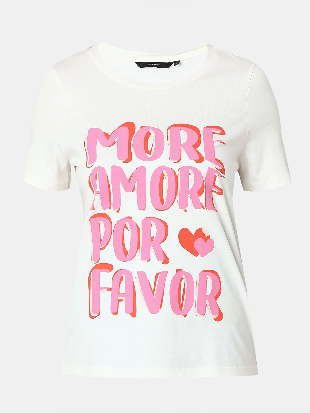 White Typographic Print Cotton T-Shirt - Image 7