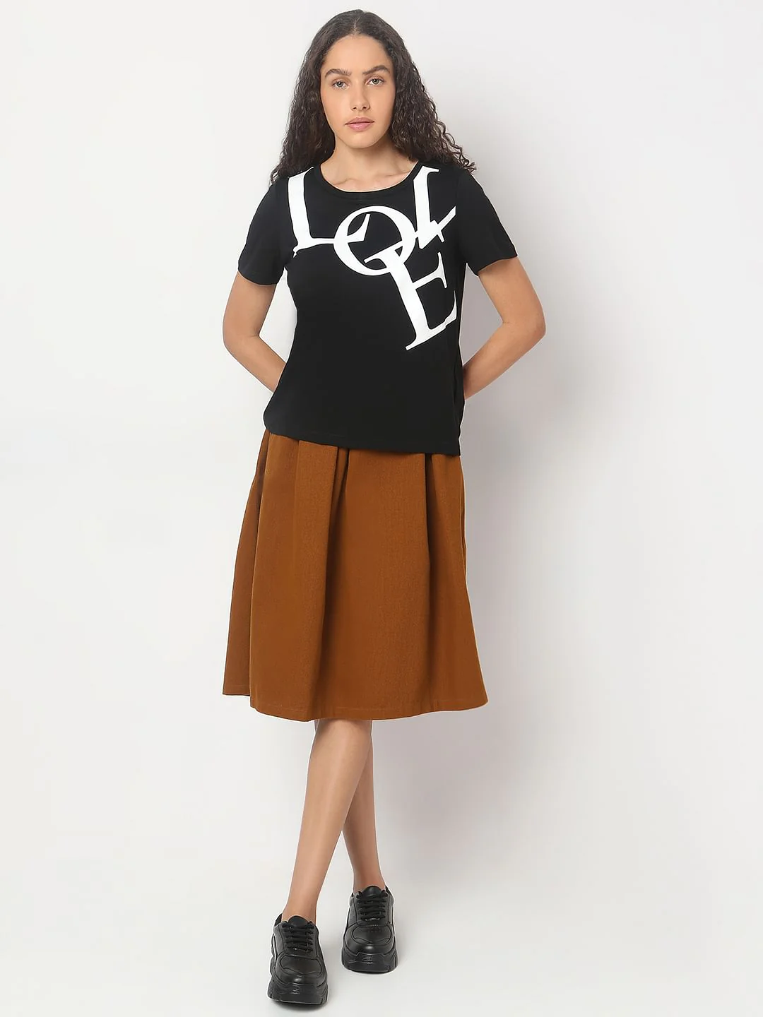 Black Typographic Print Cotton T-Shirt - Image 5