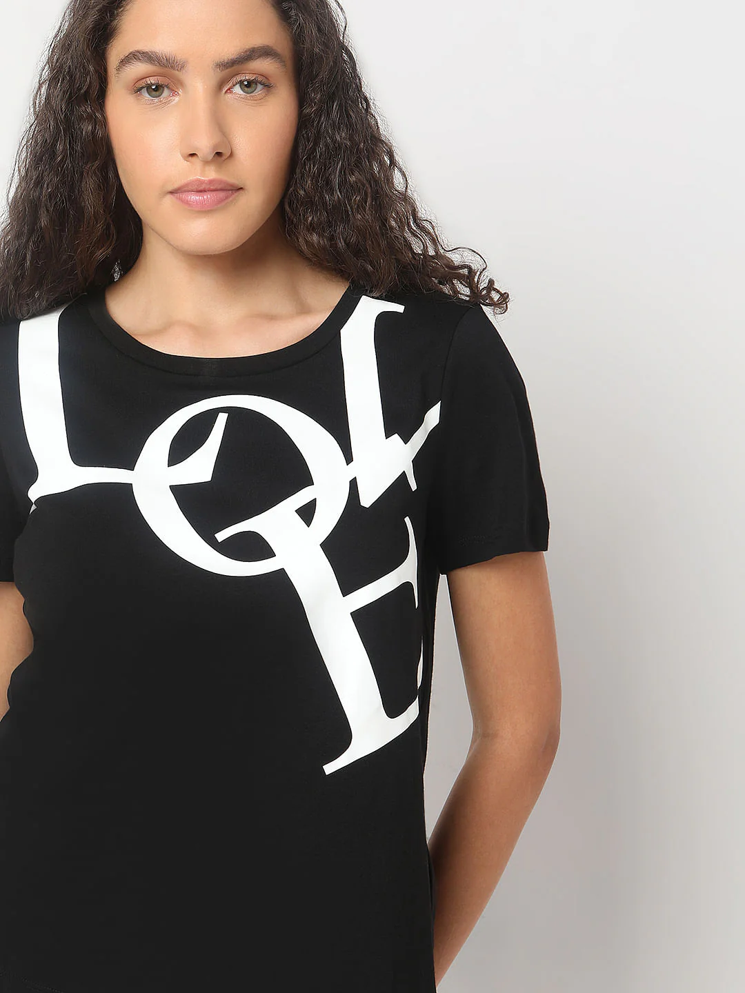Black Typographic Print Cotton T-Shirt - Image 6