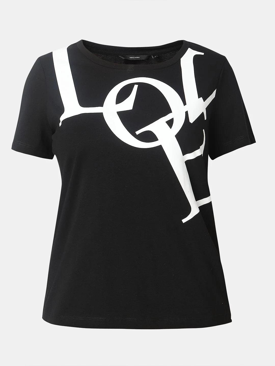 Black Typographic Print Cotton T-Shirt - Image 7