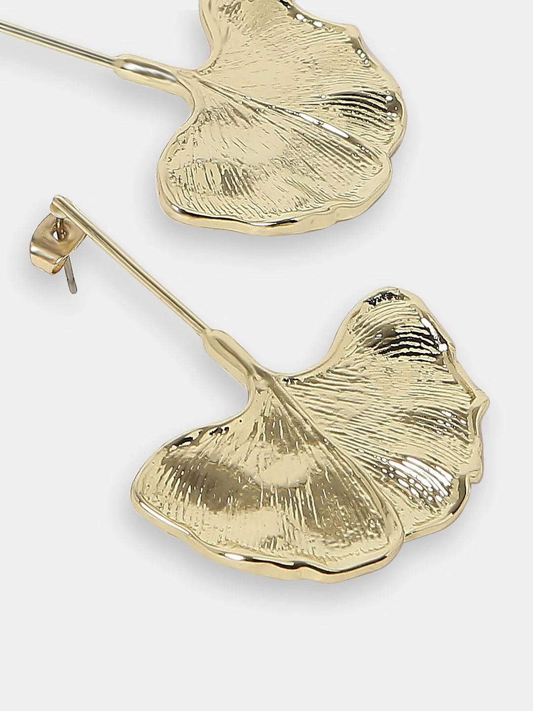 Vero Mida Golden Beaten Dandelion Earrings - Image 3