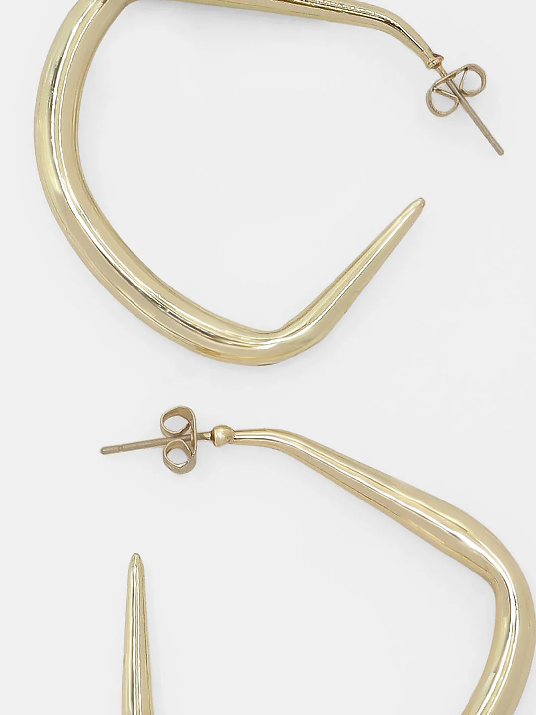 Golden Angular Hoops - Image 3