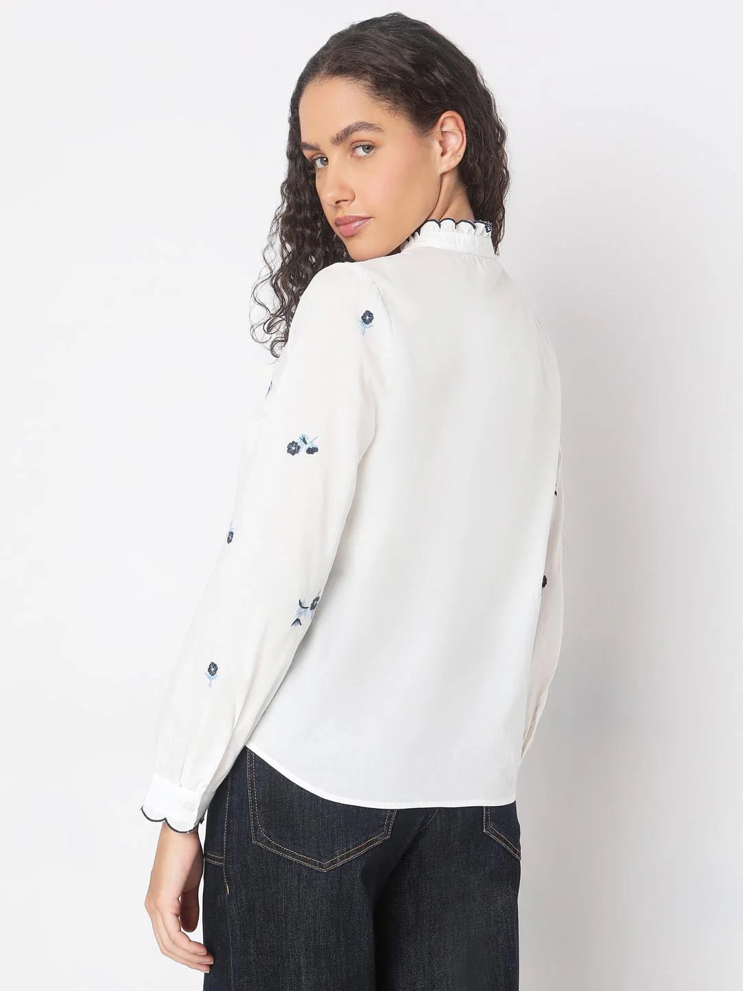 Vero Moda White Printed Cotton Shirt - Image 3