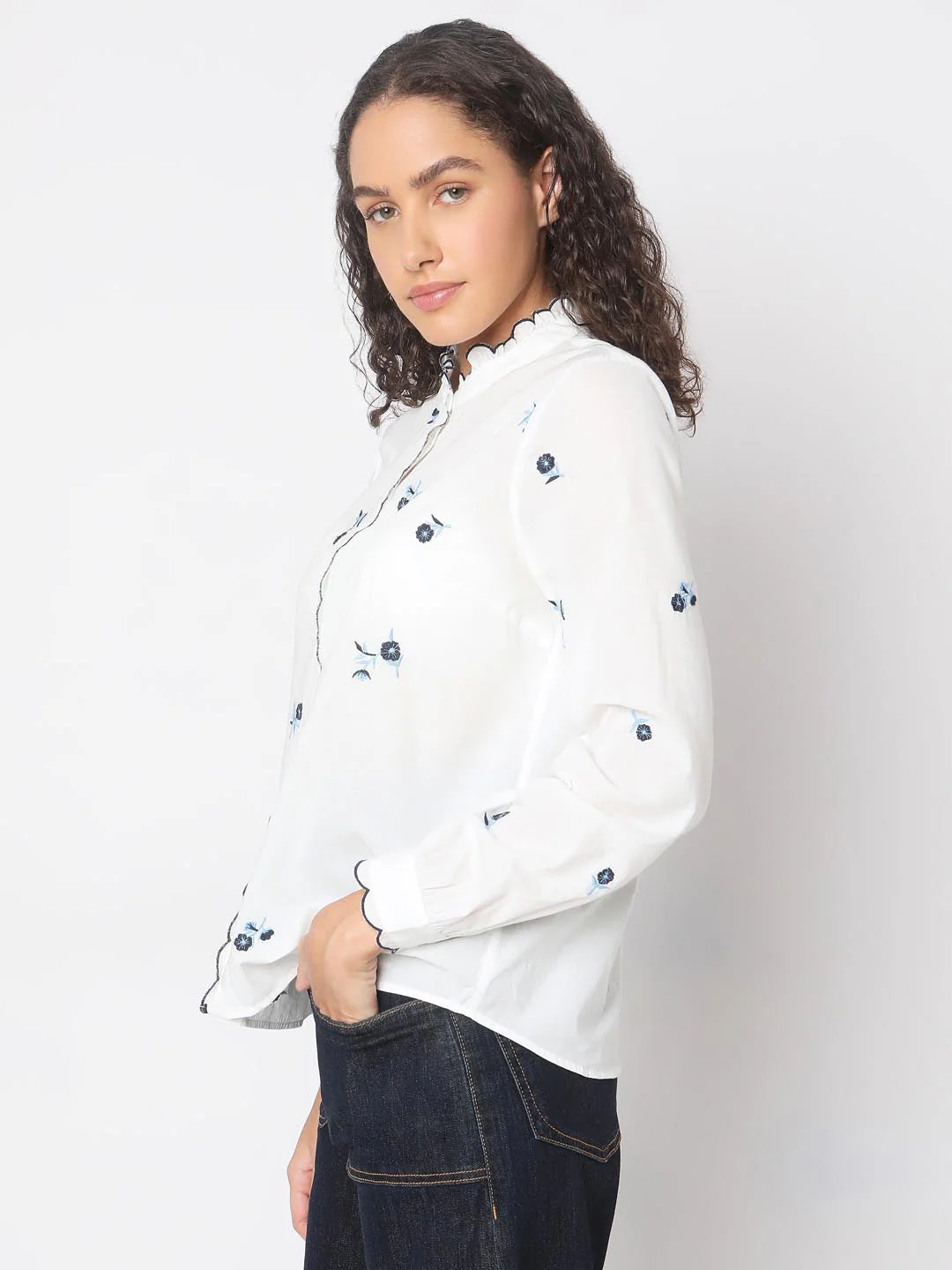 Vero Moda White Printed Cotton Shirt - Image 4