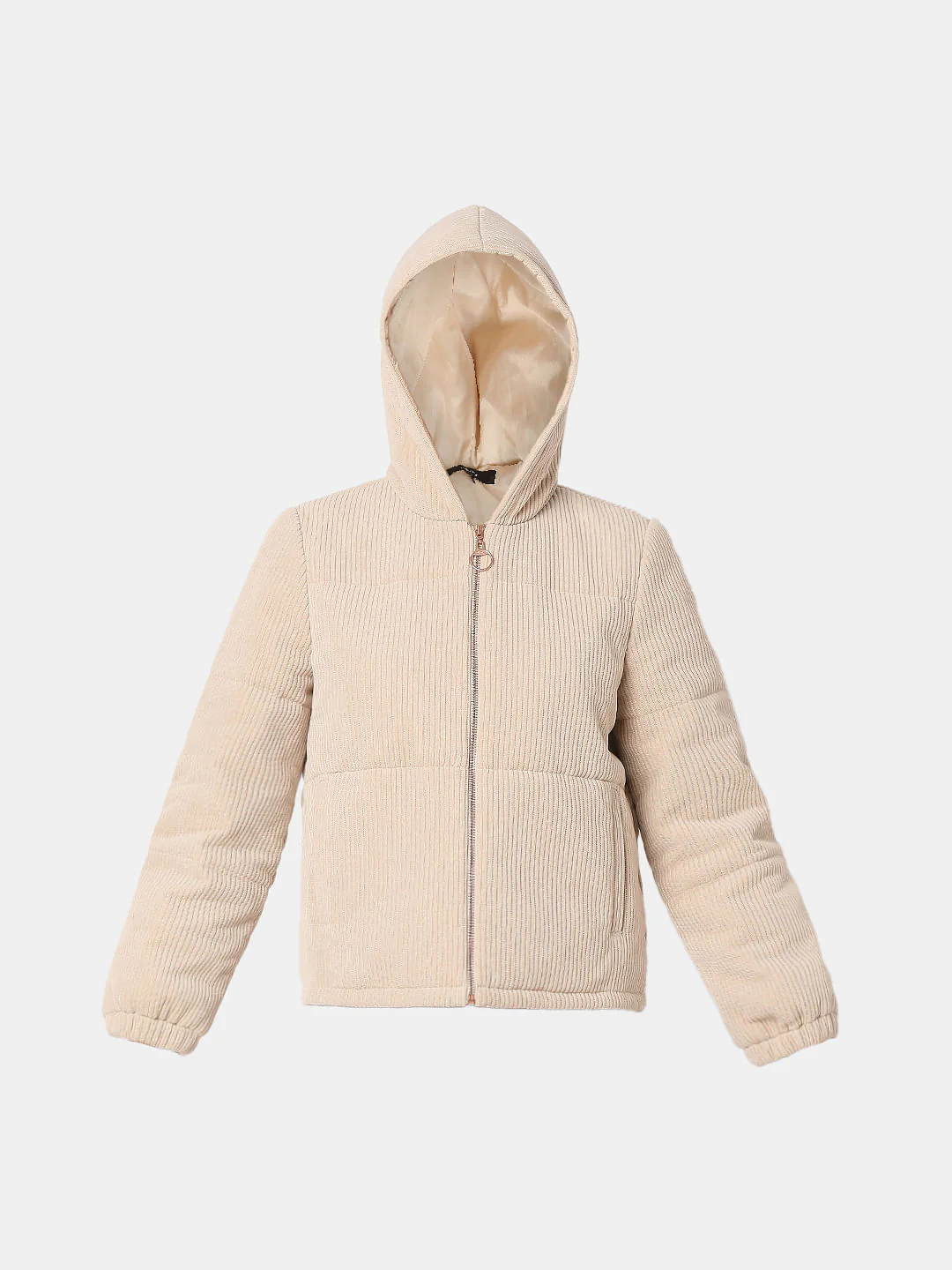 Beige Corduroy Hooded Jacket - Image 7