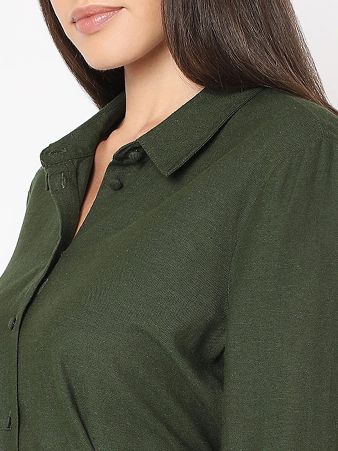 Olive Midi Shirt Dress - Image 6