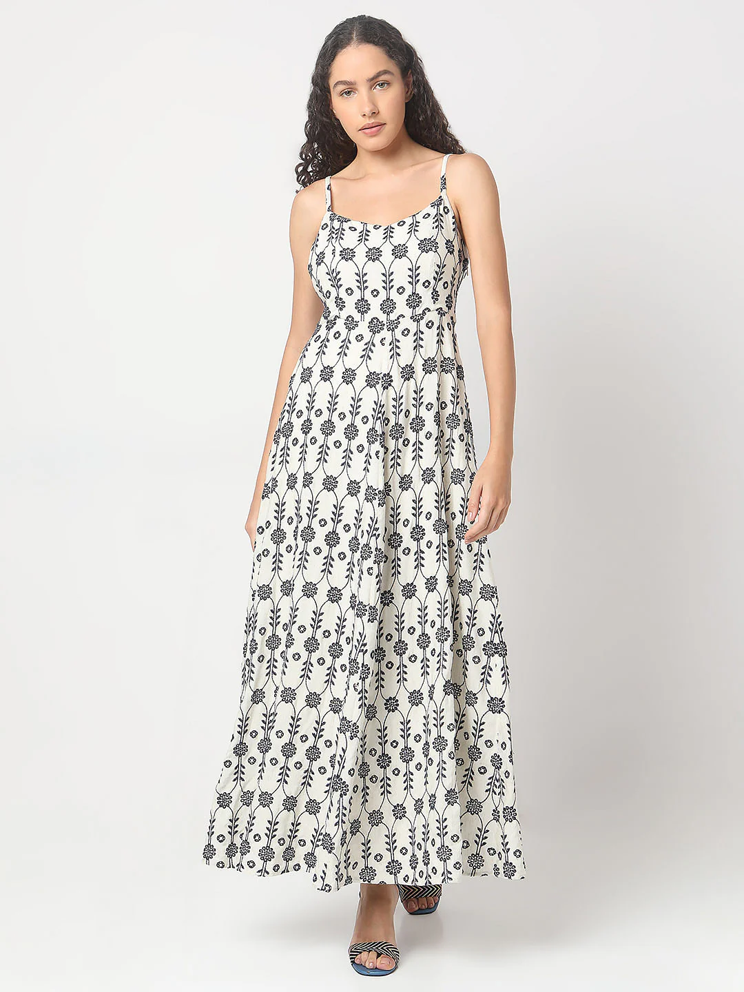 Off-White Embroidered Maxi Dress - Image 2