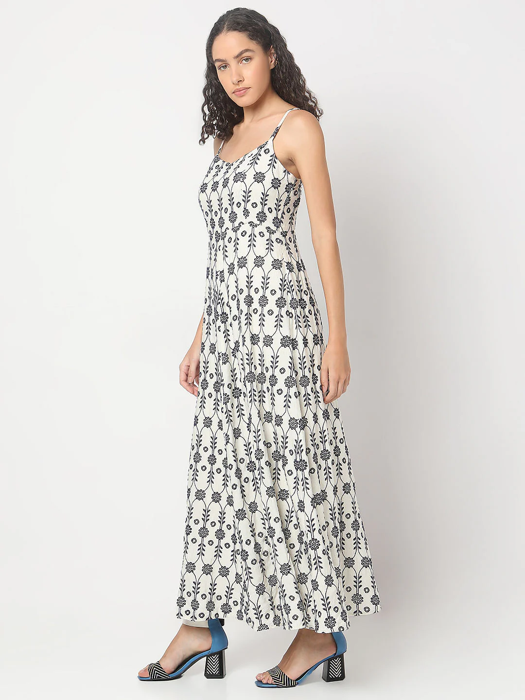 Off-White Embroidered Maxi Dress - Image 3