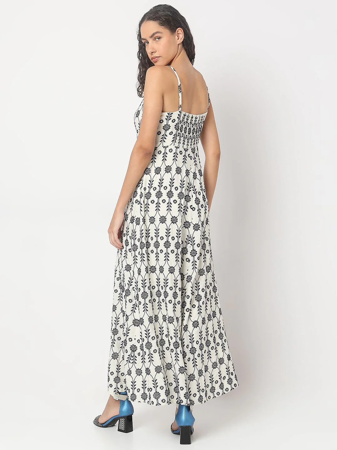 Off-White Embroidered Maxi Dress - Image 4
