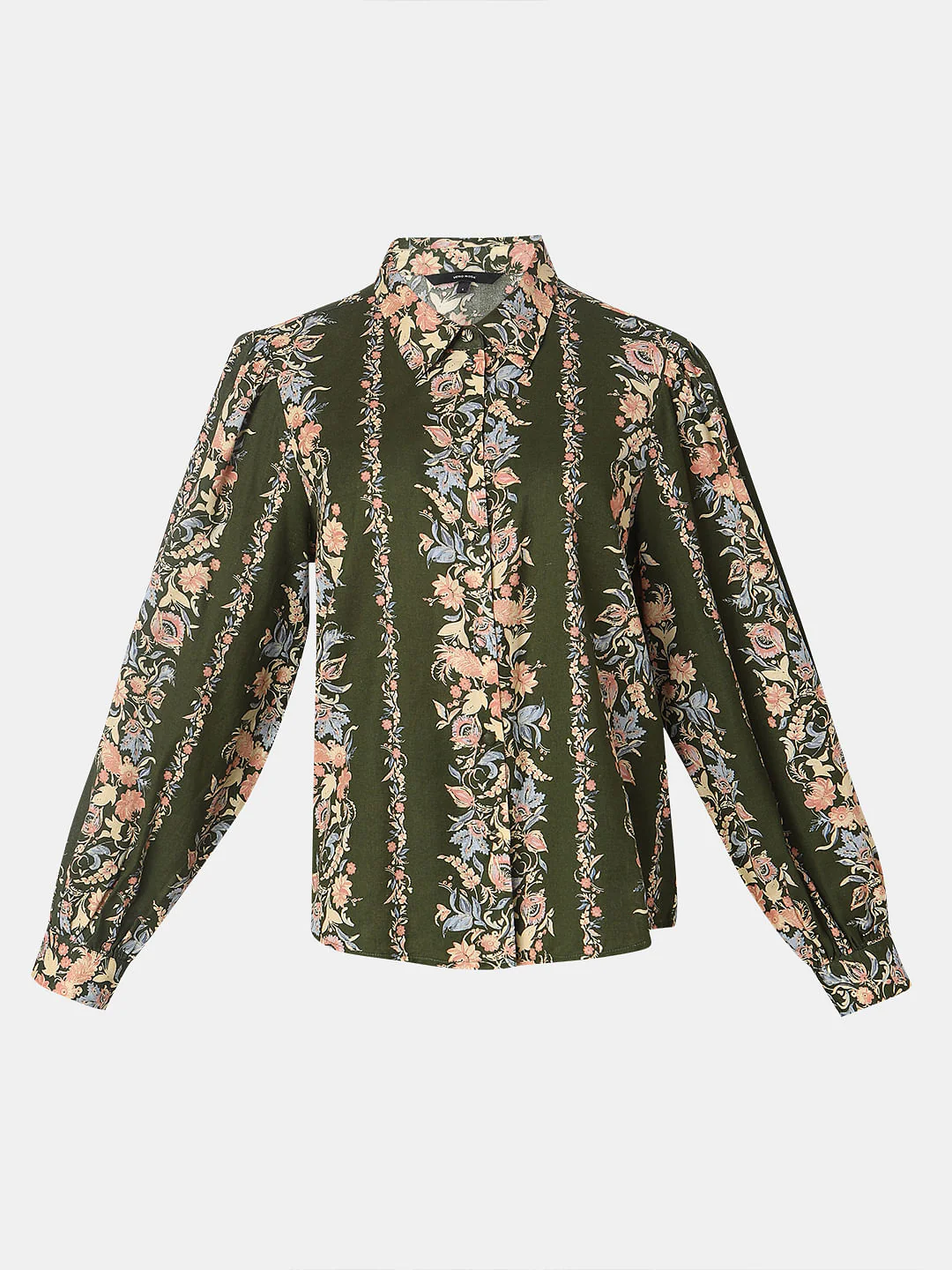 Olive Green Floral Co-Ord Set Shirt - Image 7