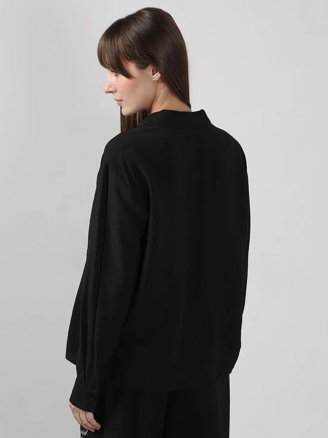 Black Embroidered Co-Ord Set Shirt - Image 4