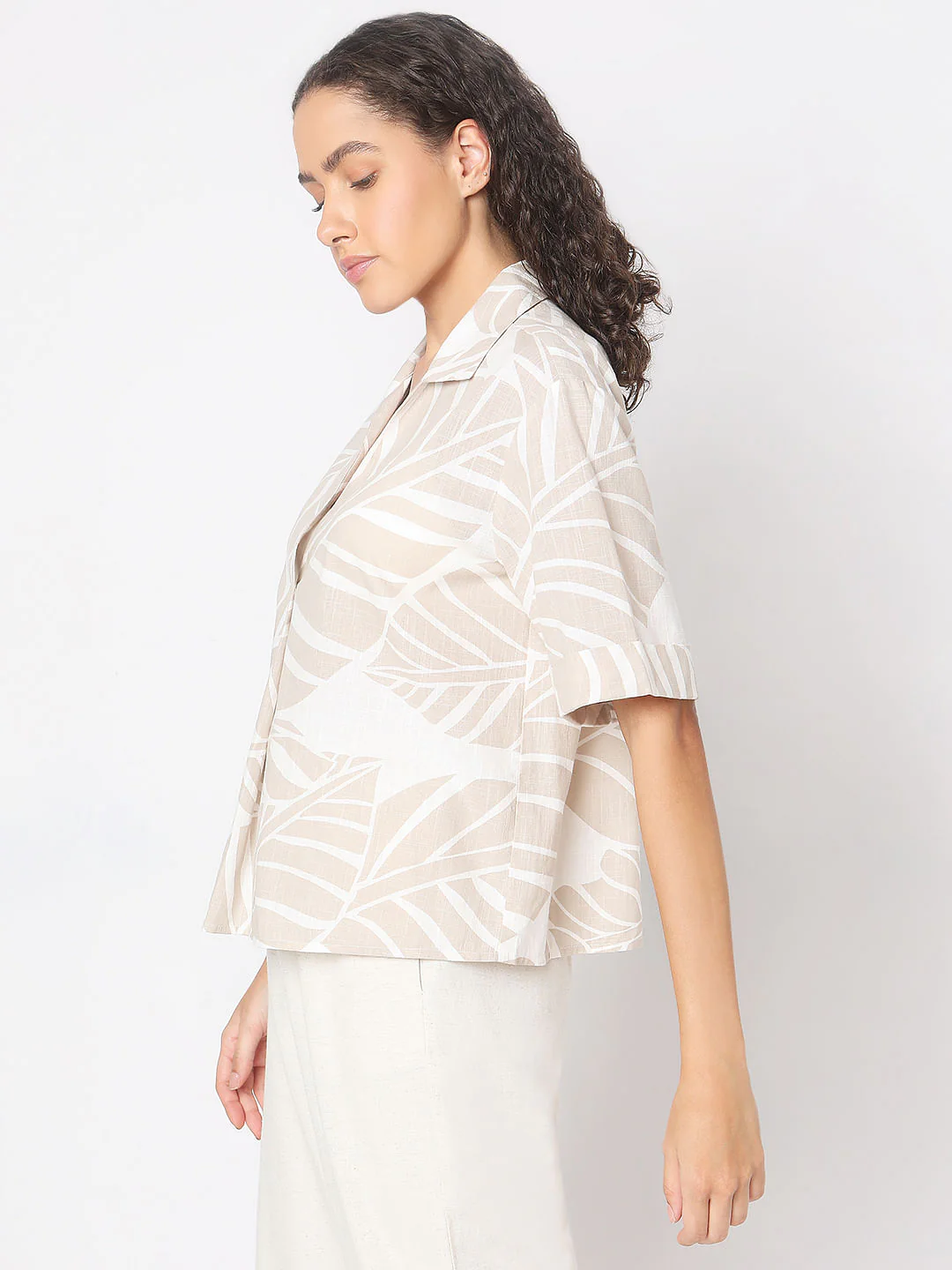 Beige Abstract Print Shirt - Image 3