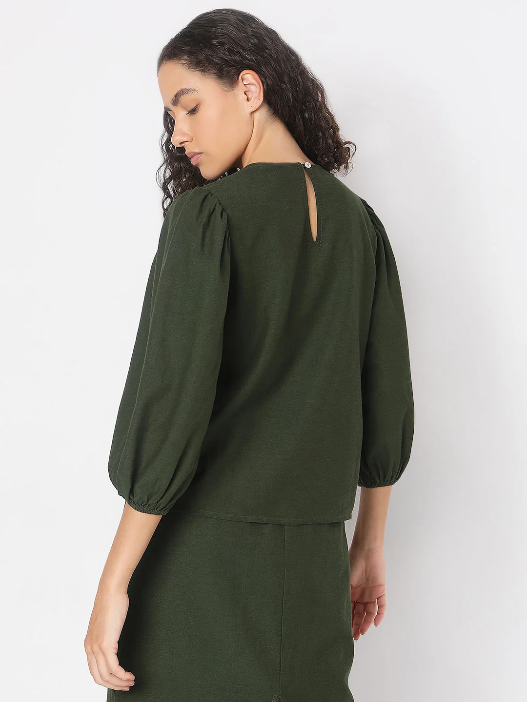Green Embroidered Co-Ord Set Top - Image 4