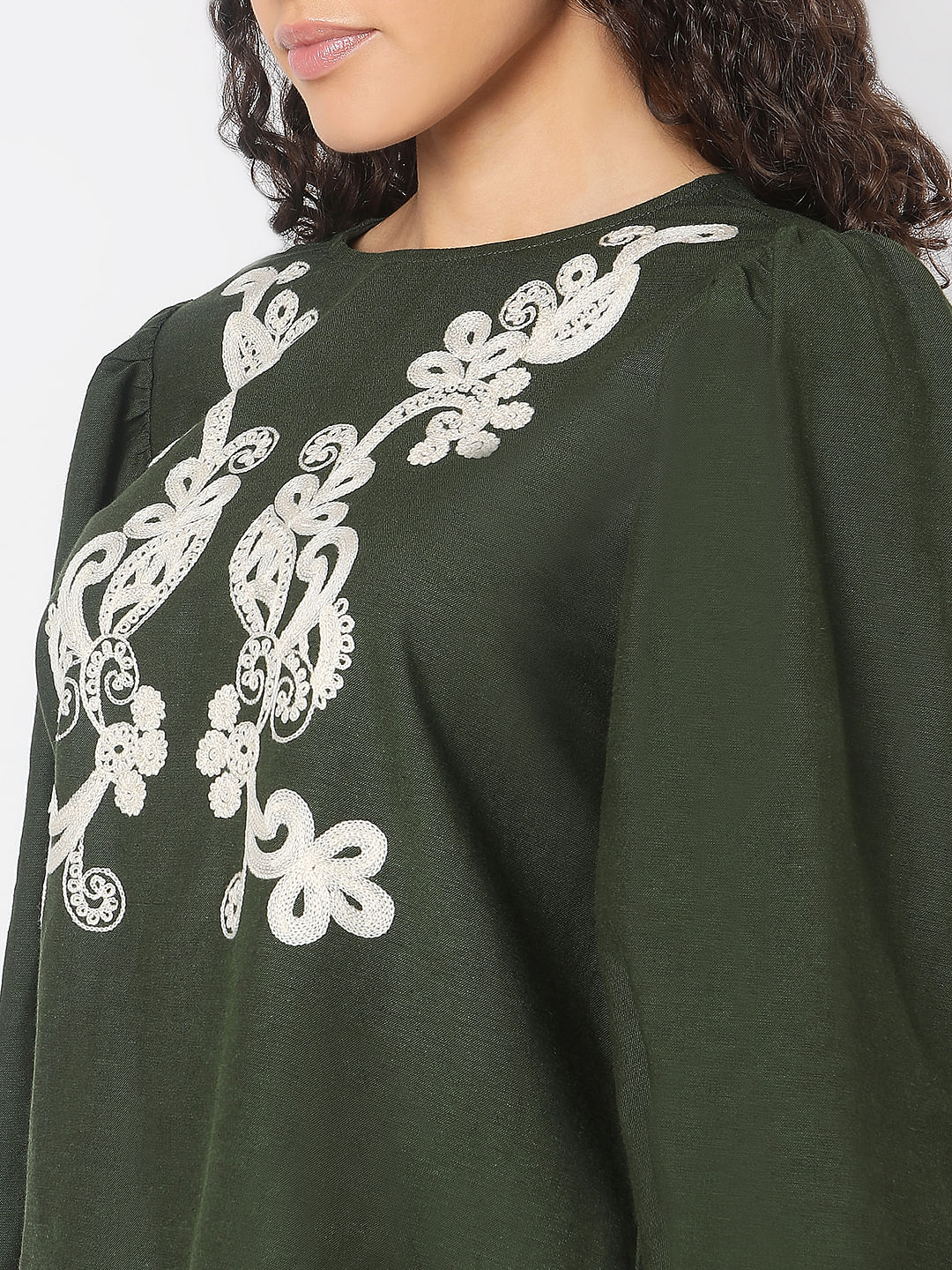 Green Embroidered Co-Ord Set Top - Image 8