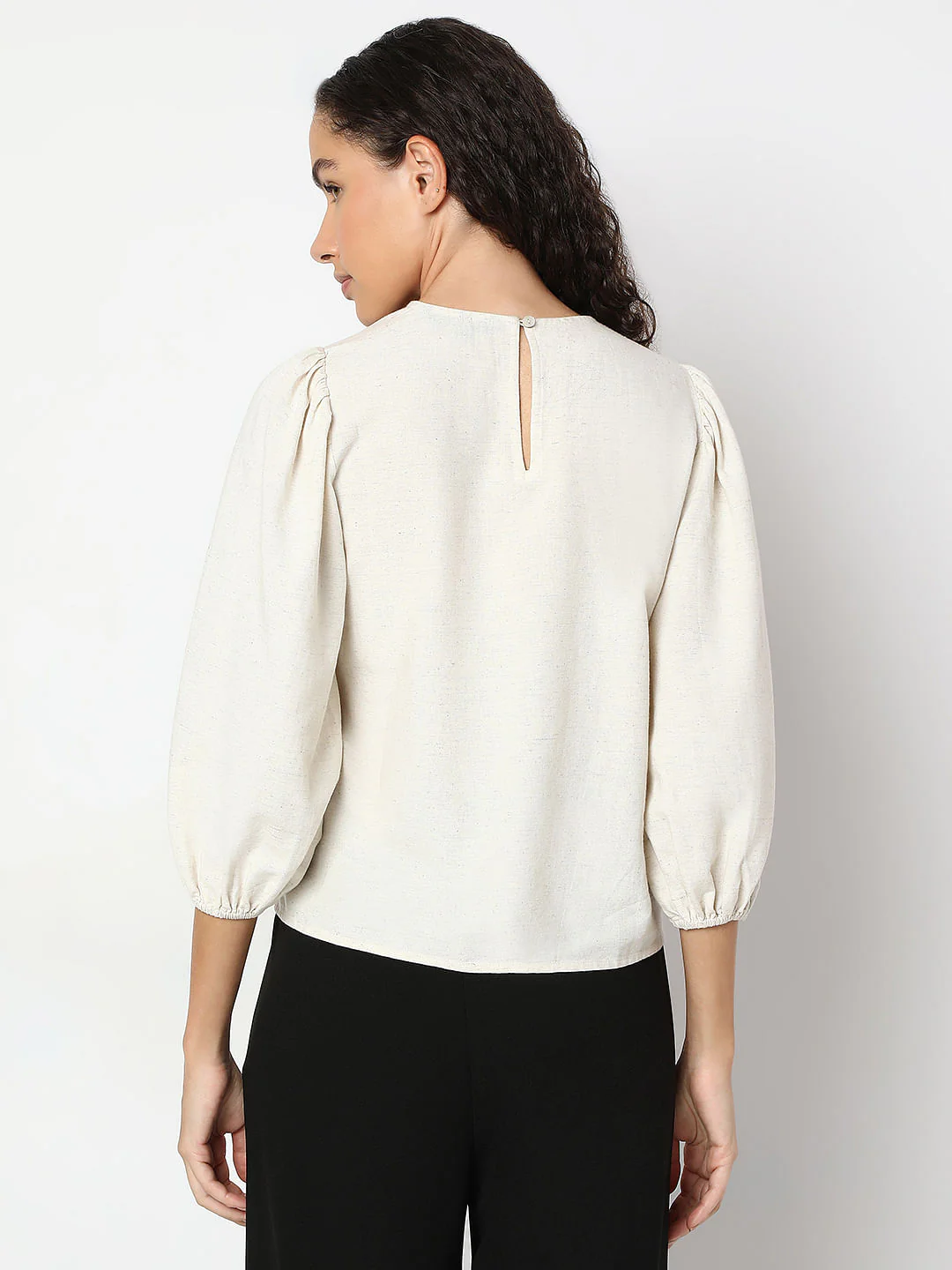Beige Embroidered Co-Ord Set Top - Image 4
