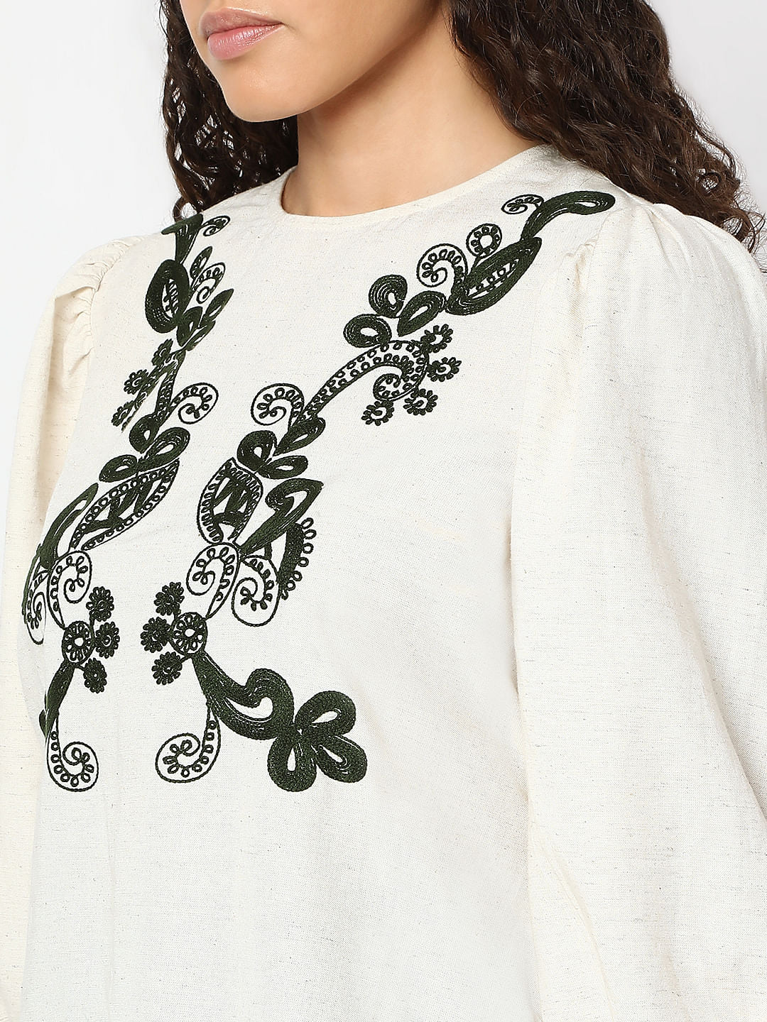 Beige Embroidered Co-Ord Set Top - Image 8