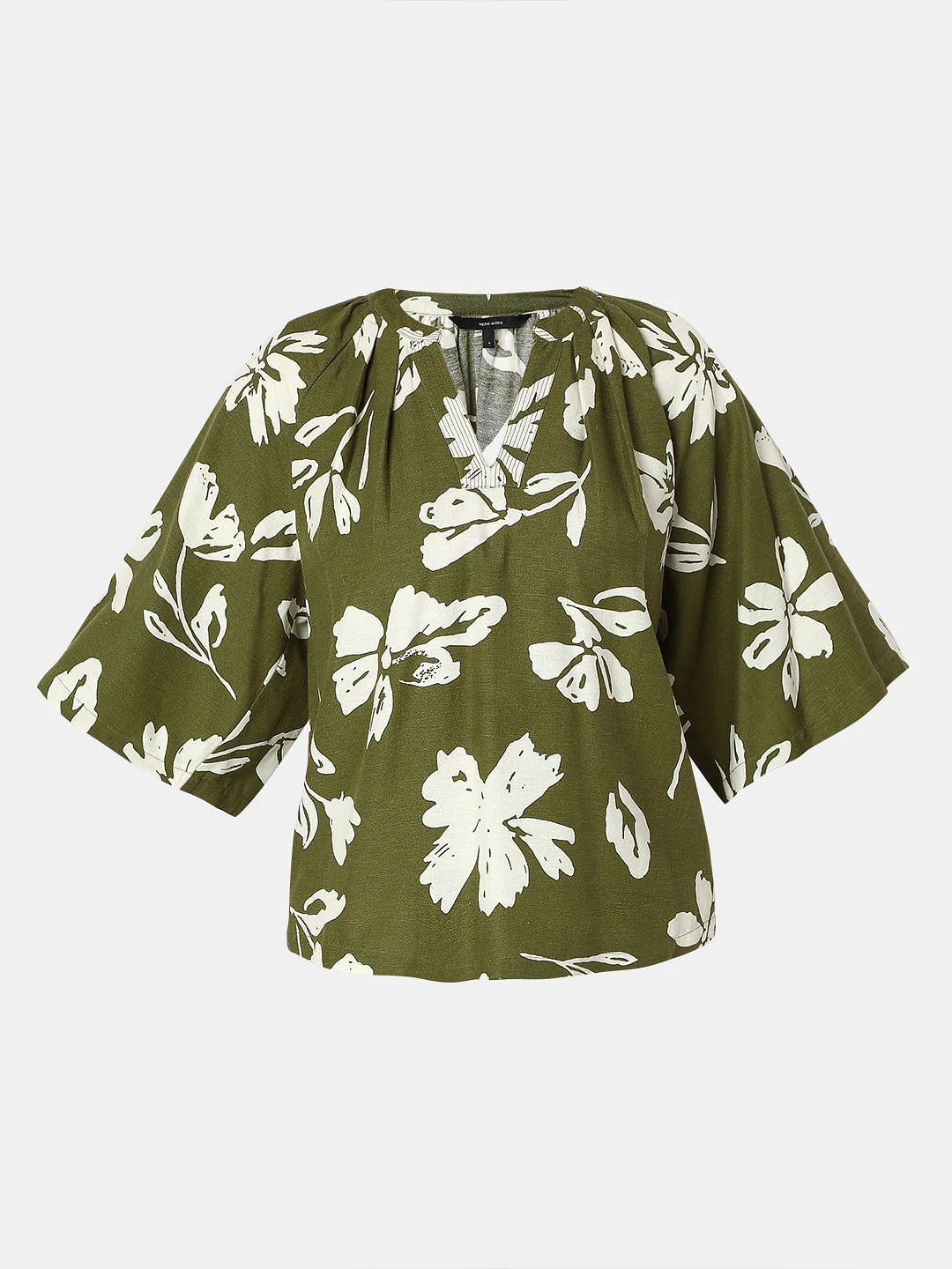 Green Floral Relaxed Sleeves Top - Image 7