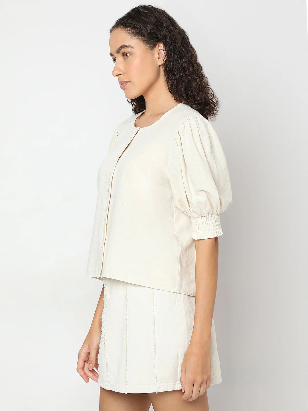 Ecru Round Neck Top - Image 3